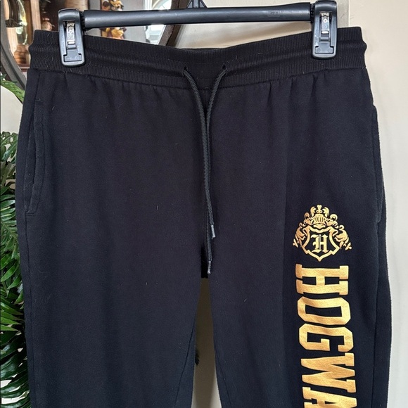 Wizarding World Of Harry Potter Jogger Sweatpants Hogwarts Black & Gold Metallic - Picture 3 of 11